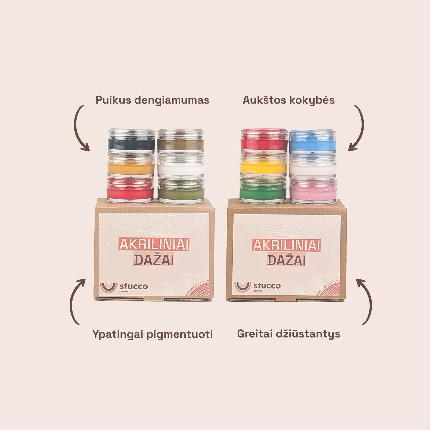 Akriliniai dažai greitai džiūstantys, aukštos kokybes su dideliu dengiamumu