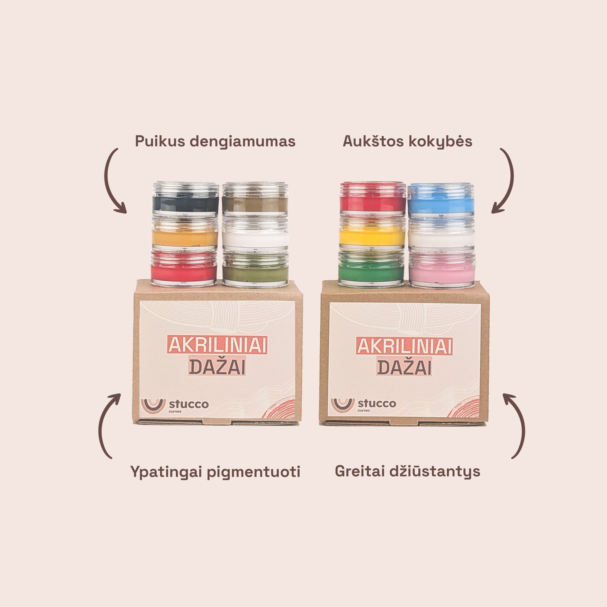 Akriliniai dažai greitai džiūstantys, aukštos kokybes su dideliu dengiamumu