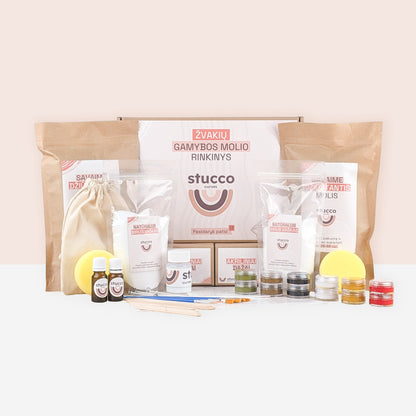 Ore savaime džiūstantis molis ir pilnas rinkinys skirtas formuoti dekoracijas, aukštos kokybės iš Europos. Tinkamas vaikams ir suaugusiems, dovanoms, pasidayk pats, terapijai. SU biriu vašku skirtu žvakių lipdymui. Eterinis aliejus ir žemės spalvos