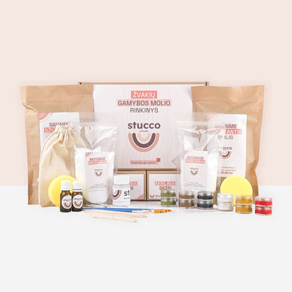 Ore savaime džiūstantis molis ir pilnas rinkinys skirtas formuoti dekoracijas, aukštos kokybės iš Europos, natūralus birus vaškas ir eteriniai aliejai. Tinkamas vaikams ir suaugusiems, dovanoms, pasidayk pats, terapijai.